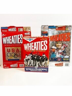Wheaties Minnesota Twins Champions Cereal Box NFL 75th Anniversary USA Olympic